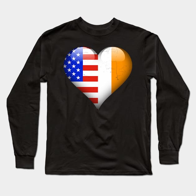 Half American Half Irish - Gift for Irish From Ireland Long Sleeve T-Shirt by Country Flags